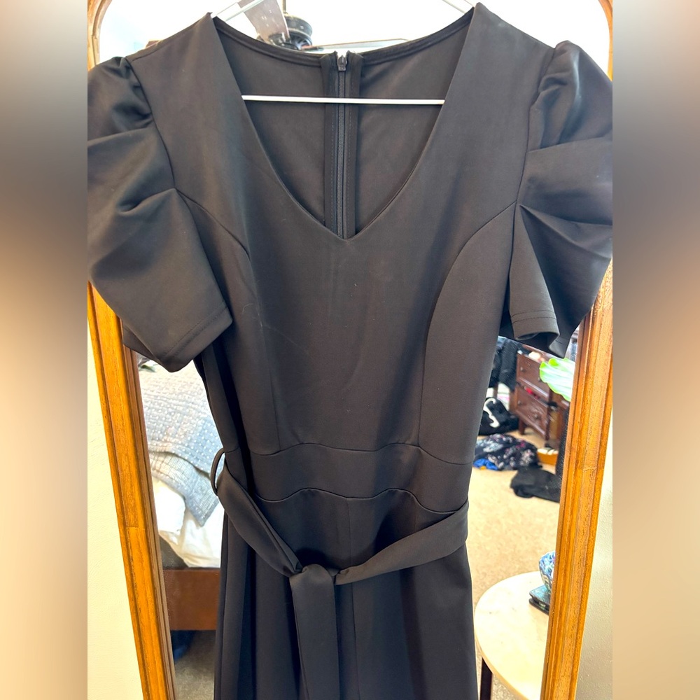 Women’s Puff Sleeved Belted Jumpsuit
